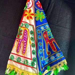 Handmade cloth colorful umbrella for decoration or protection from son